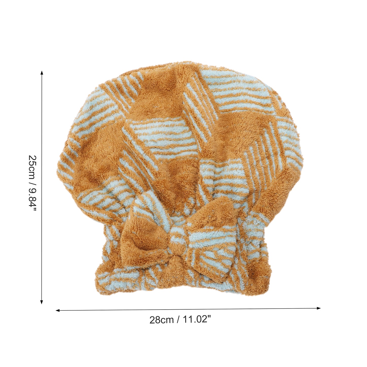 1 Pc Single Thick Butterfly Layer Head Towel Cap Hair Drying Towel Yellow