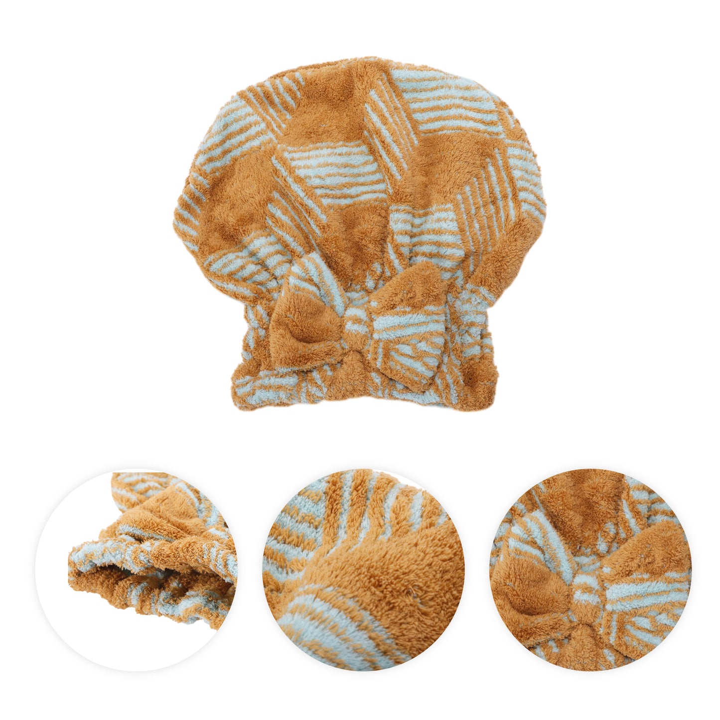 1 Pc Single Thick Butterfly Layer Head Towel Cap Hair Drying Towel Yellow