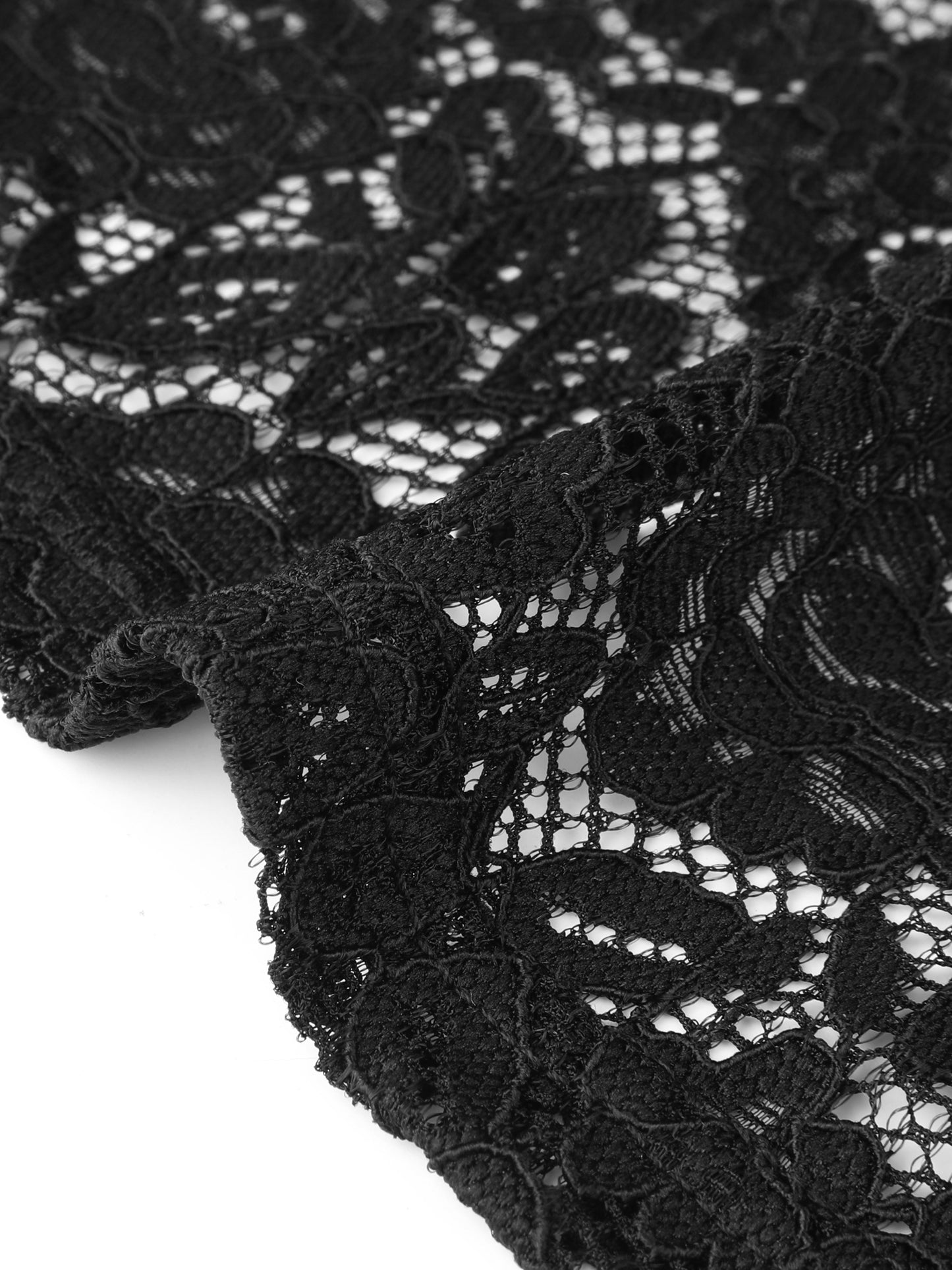 Women 3/4 Sleeve Sheer Floral Lace Cardigan Top Elegant Lace Bolero Shrug