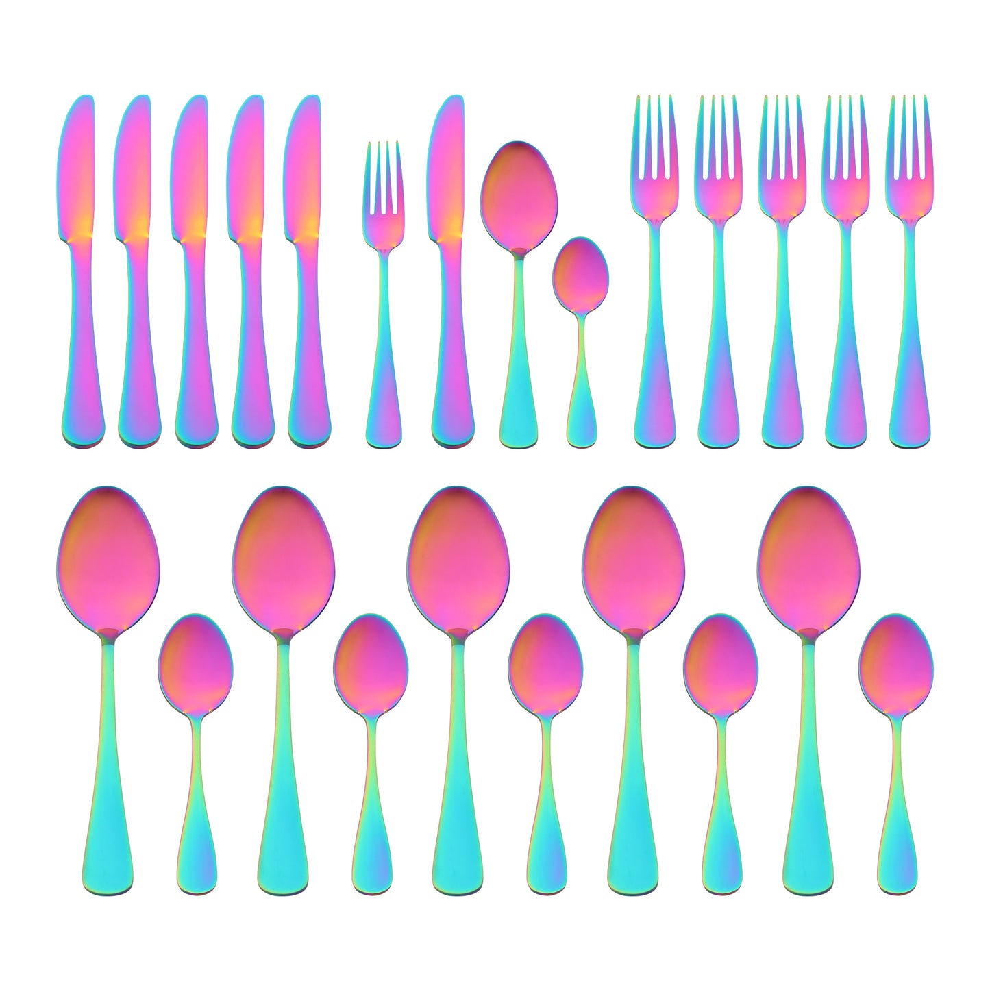 24 Pieces Silverware Set, Stainless Steel Flatware with Spoons and Forks Set