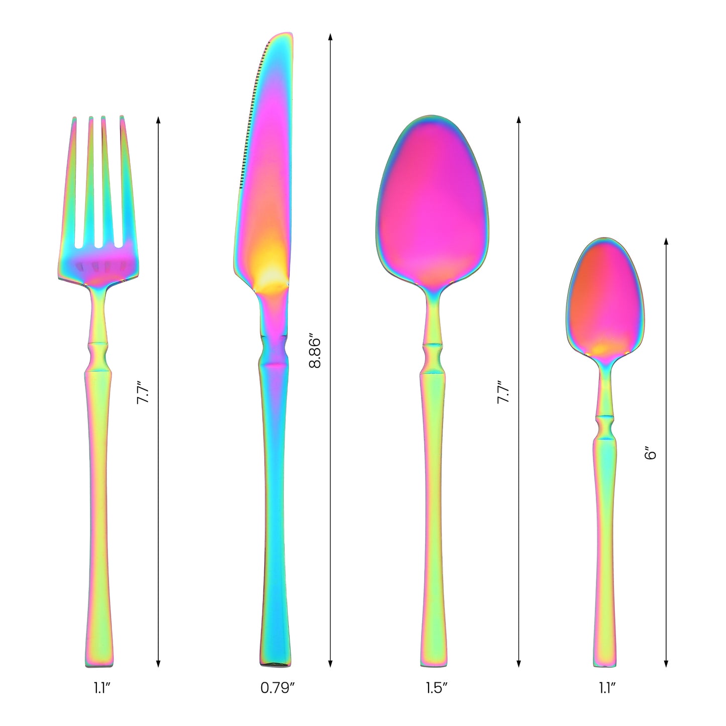 4 Pieces Stainless Steel Silverware Set with Spoons and Forks Set, Mirror Polished