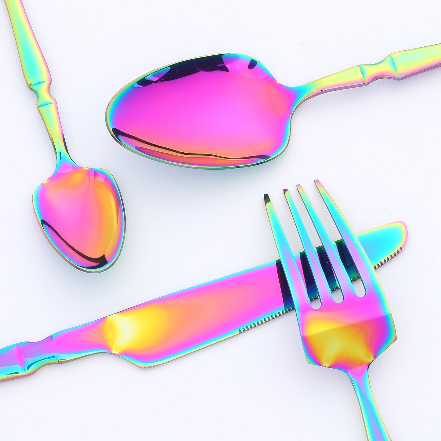 4 Pieces Stainless Steel Silverware Set with Spoons and Forks Set, Mirror Polished