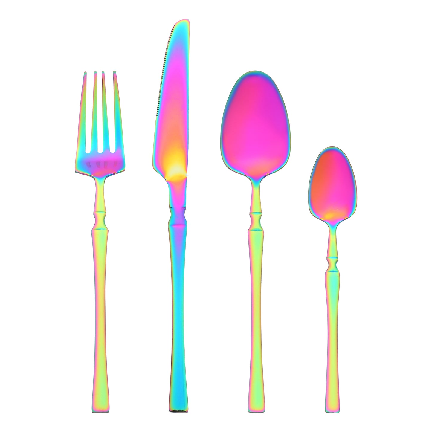 4 Pieces Stainless Steel Silverware Set with Spoons and Forks Set, Mirror Polished