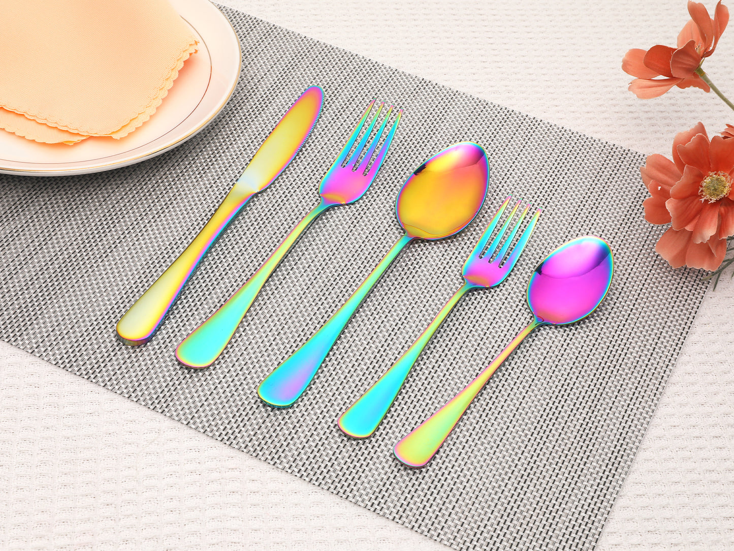 30 Pieces Stainless Steel Flatware Set Mirror Polished Cutlery with Spoons Forks Kitchen Tableware