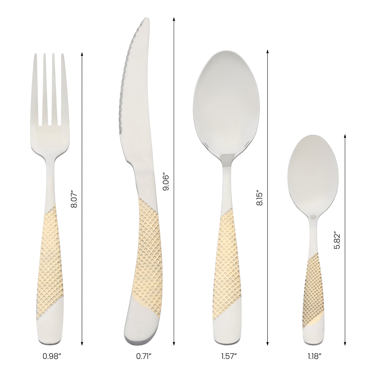 4 Pieces Stainless Steel Flatware Set, Mirror Polished Cutlery Set with Knife