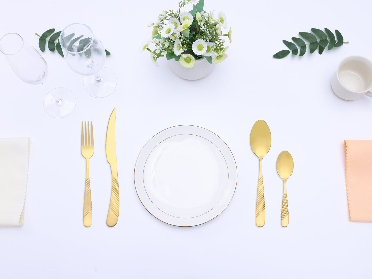 4 Pieces Stainless Steel Flatware Set, Mirror Polished Cutlery Set with Knife