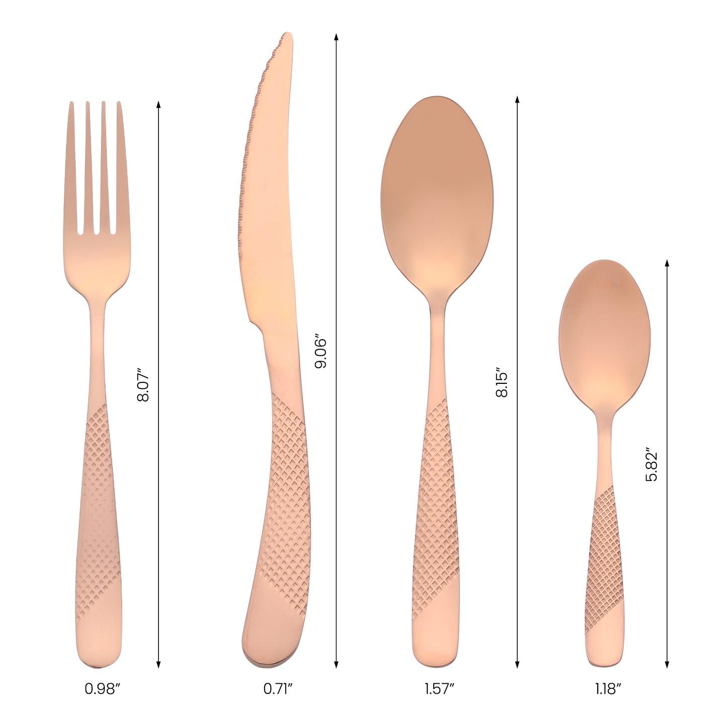 4 Pieces Stainless Steel Flatware Set, Mirror Polished Cutlery Set with Knife