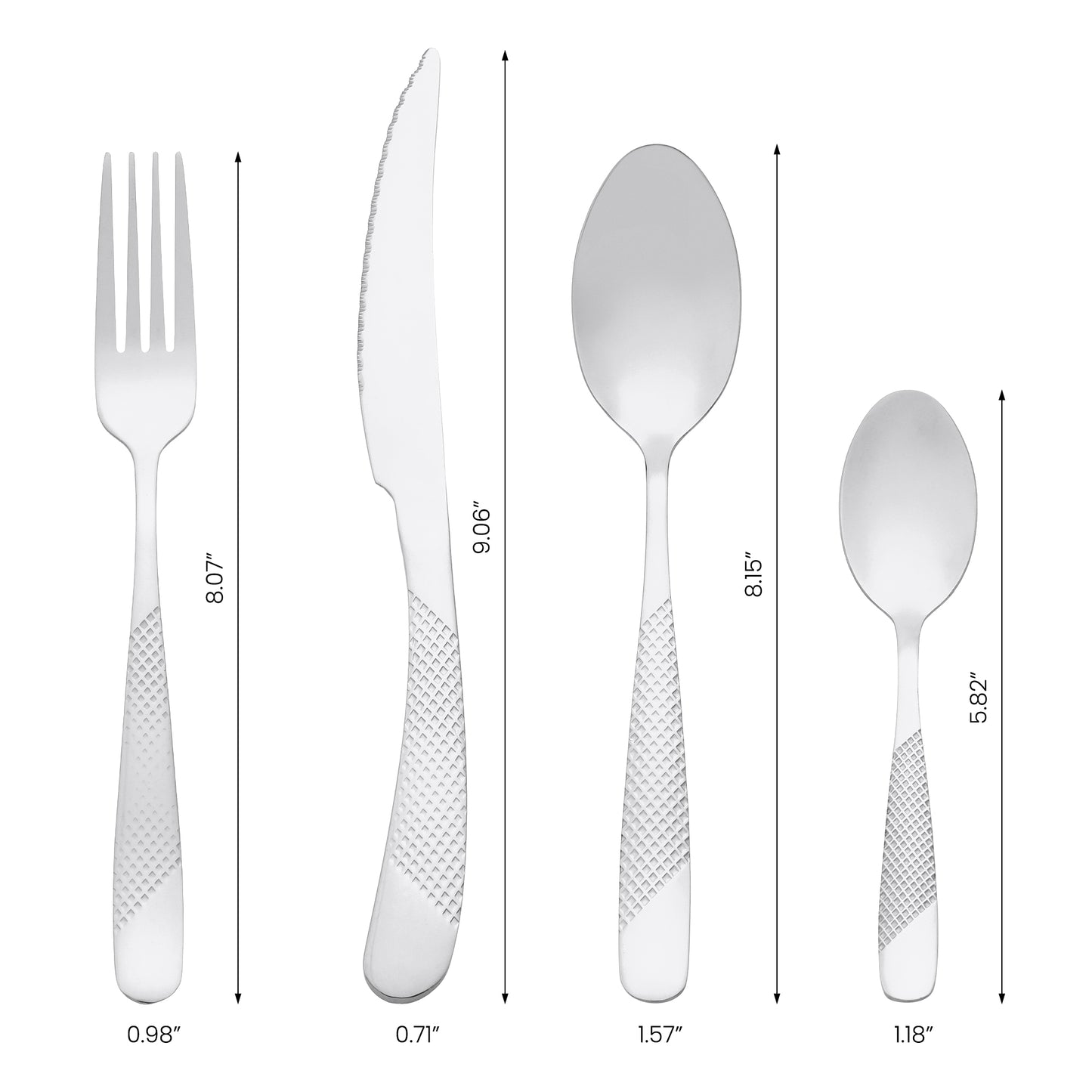 24 Pieces Silverware Set, Stainless Steel Flatware with Knife, Spoons and Forks Set