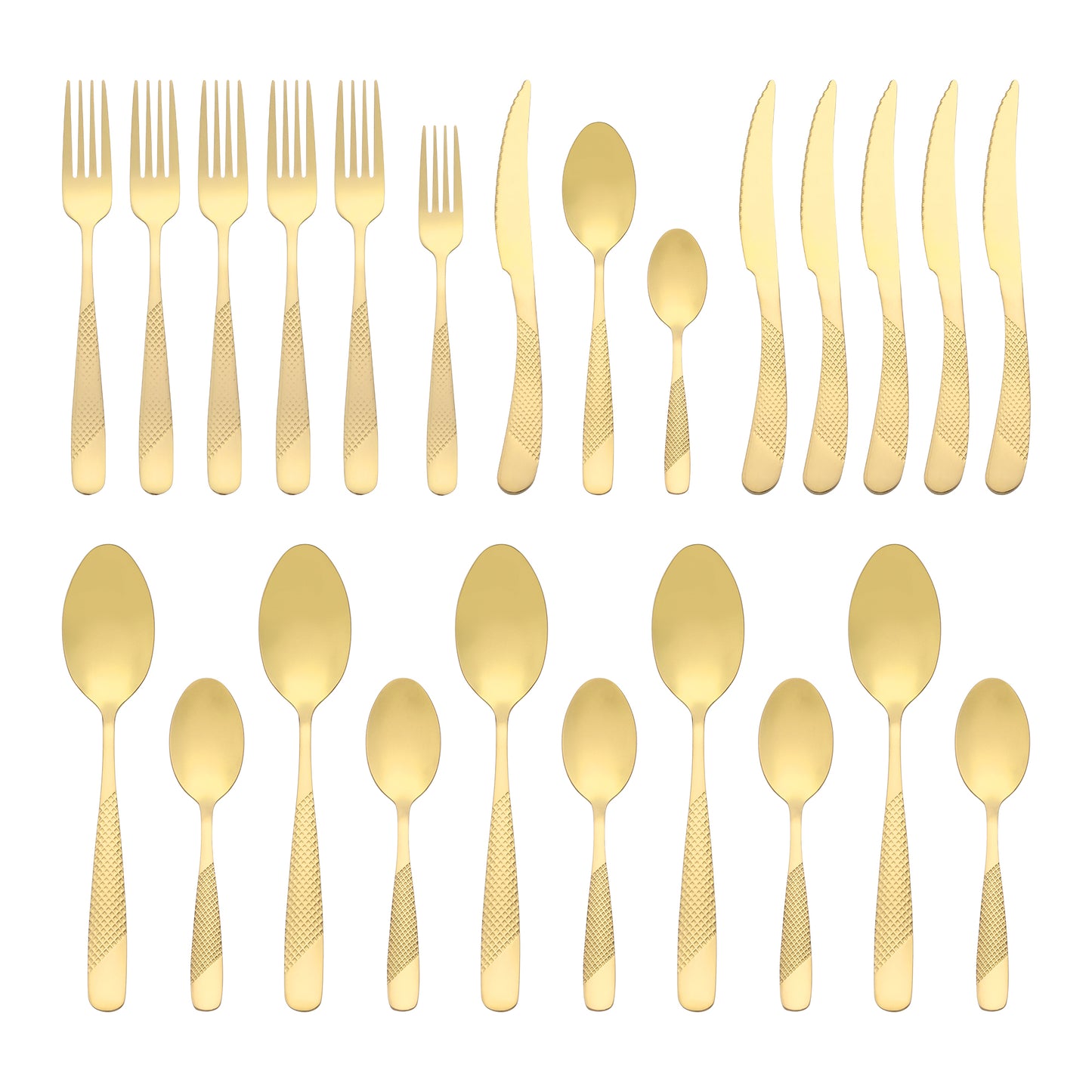 24 Pieces Silverware Set, Stainless Steel Flatware with Knife, Spoons and Forks Set