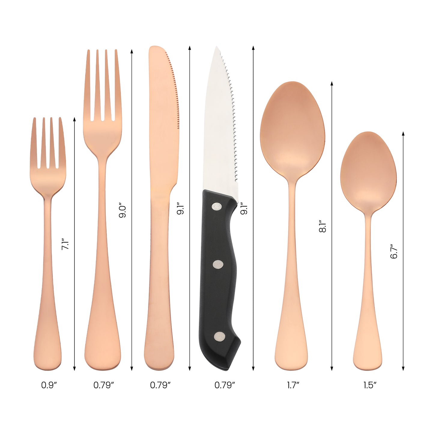 24 Pieces Stainless Steel Flatware Set with Knife, Serving Utensil Mirror Polished Silver