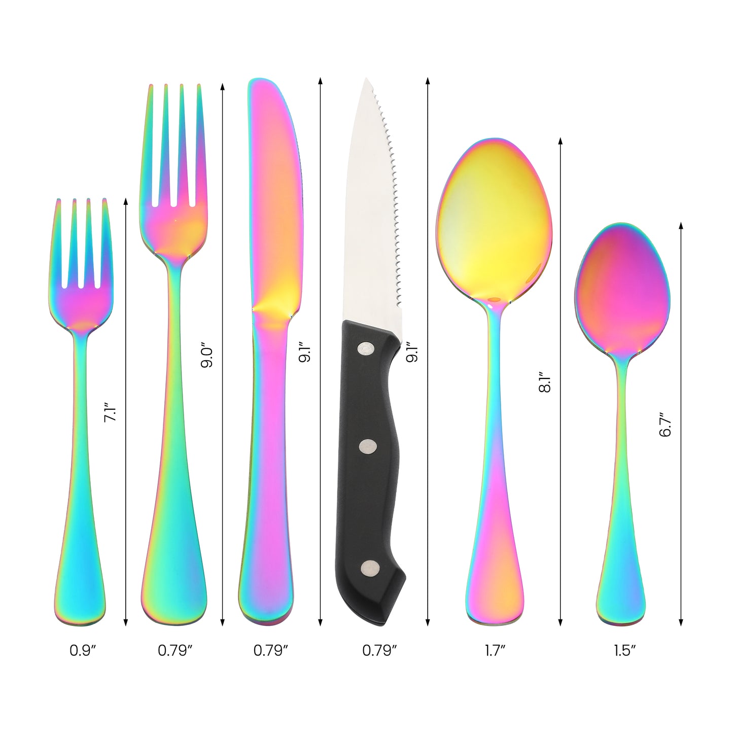 24 Pieces Stainless Steel Flatware Set with Knife, Serving Utensil Mirror Polished Silver