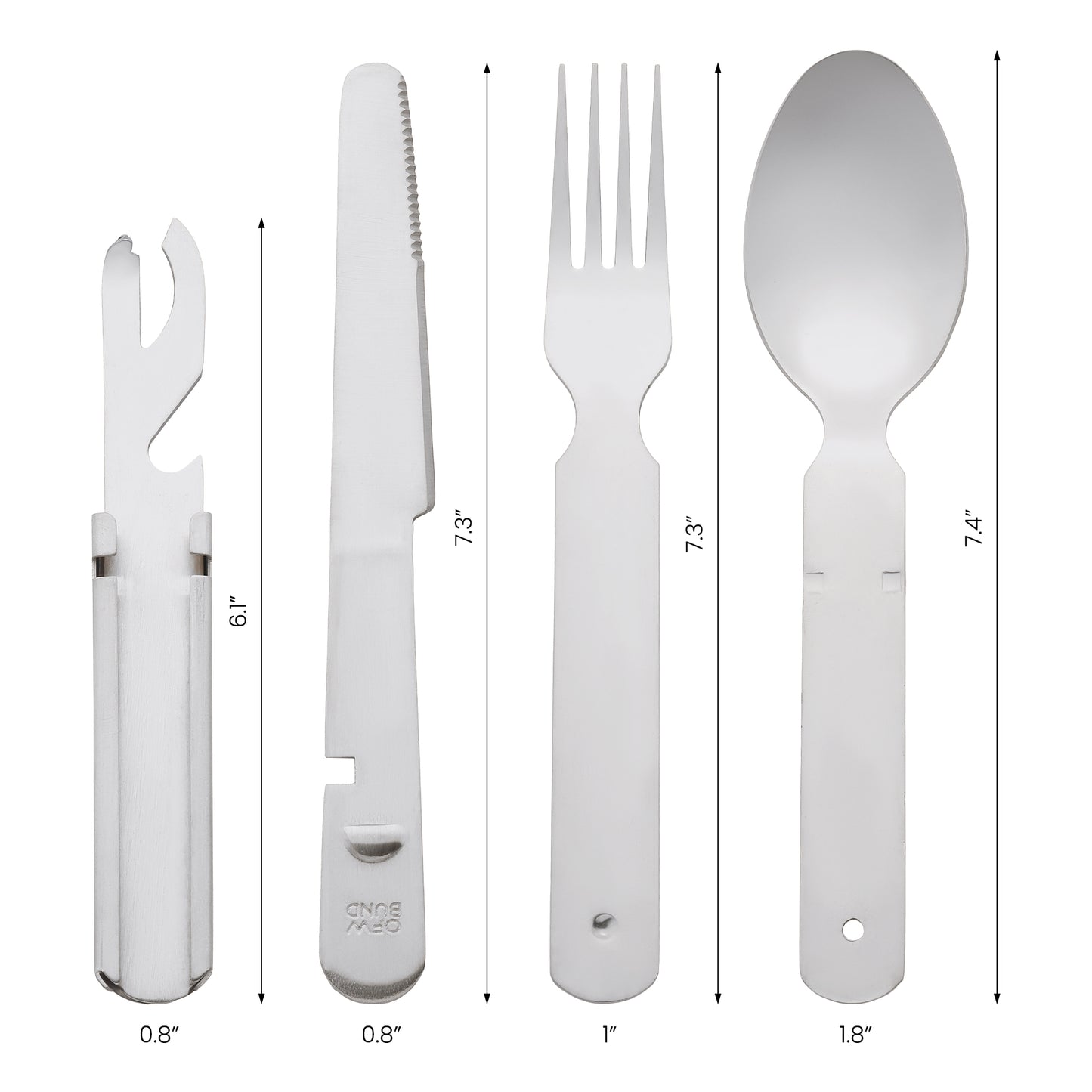 Juego de cubiertos de acero inoxidable de 4 piezas con cucharas y tenedores, juego de cubiertos