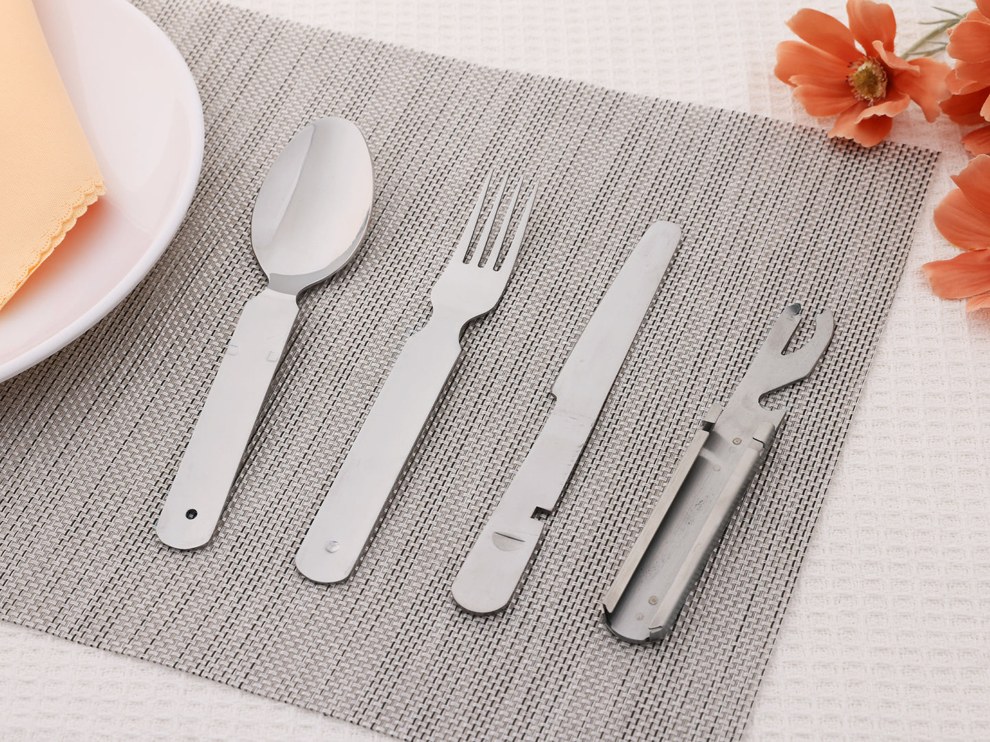 4 Pieces Stainless Steel Flatware with Spoons and Forks Set, Cutlery Set