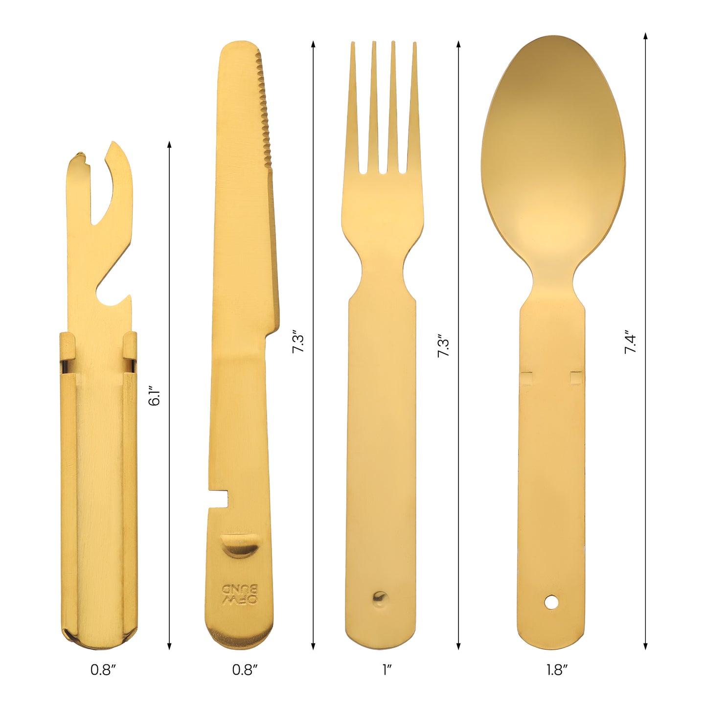 Juego de cubiertos de acero inoxidable de 4 piezas con cucharas y tenedores, juego de cubiertos