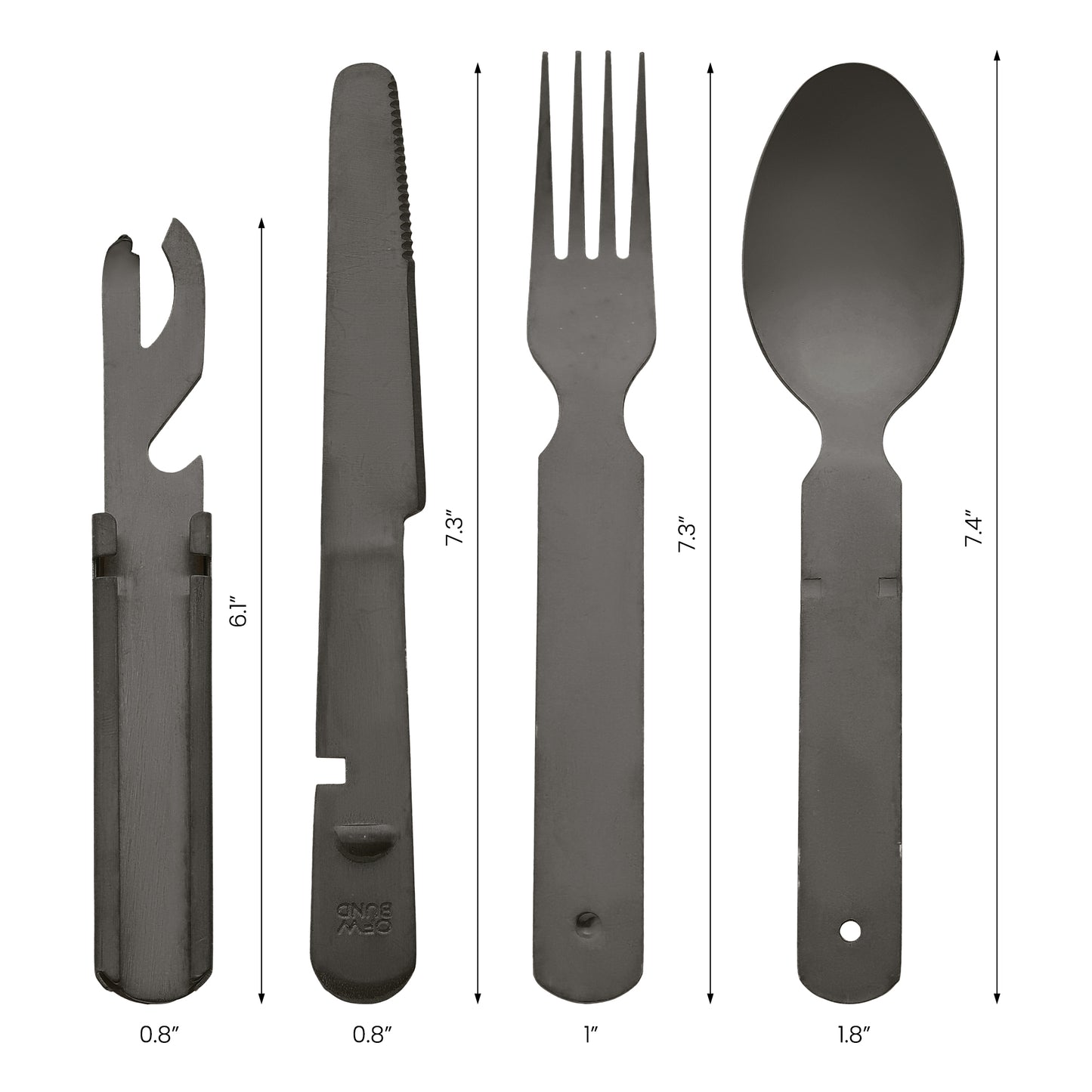Juego de cubiertos de acero inoxidable de 4 piezas con cucharas y tenedores, juego de cubiertos