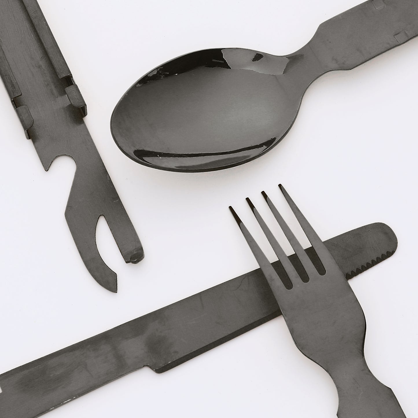 Juego de cubiertos de acero inoxidable de 4 piezas con cucharas y tenedores, juego de cubiertos