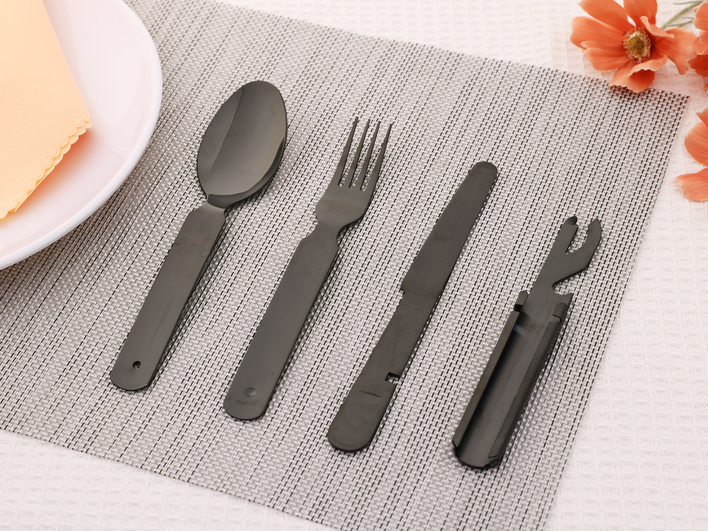 4 Pieces Stainless Steel Flatware with Spoons and Forks Set, Cutlery Set