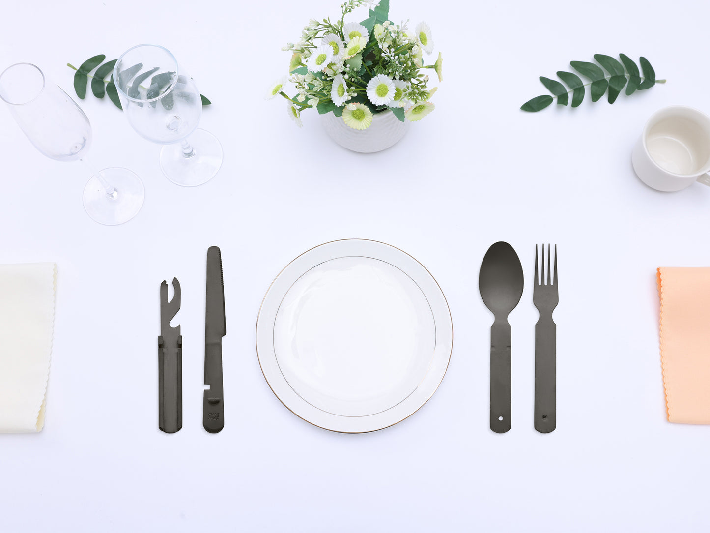 4 Pieces Stainless Steel Flatware with Spoons and Forks Set, Cutlery Set