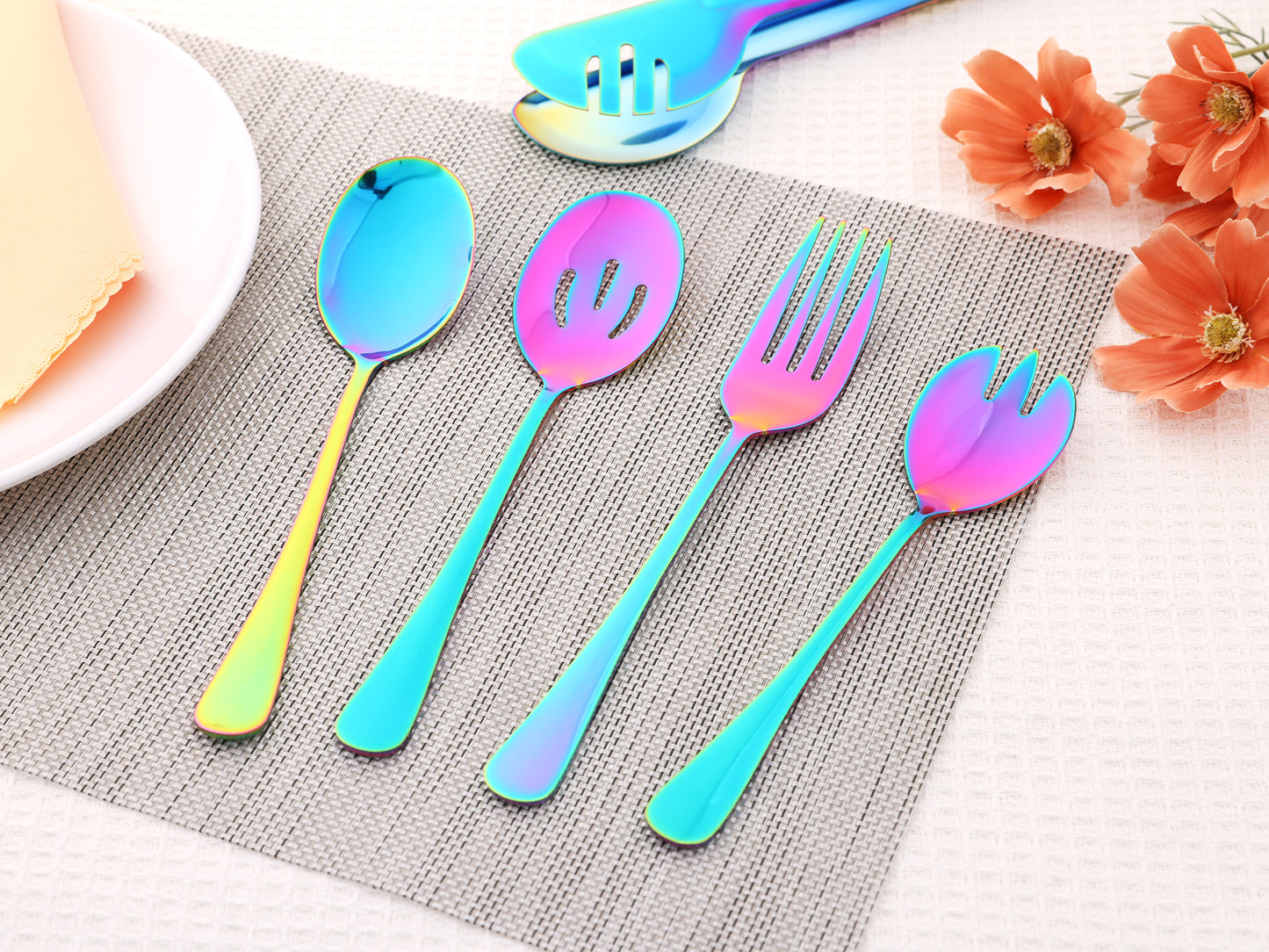 10 Pieces Silverware Set, Stainless Steel Flatware Cutlery Set with Spoons and Forks Set