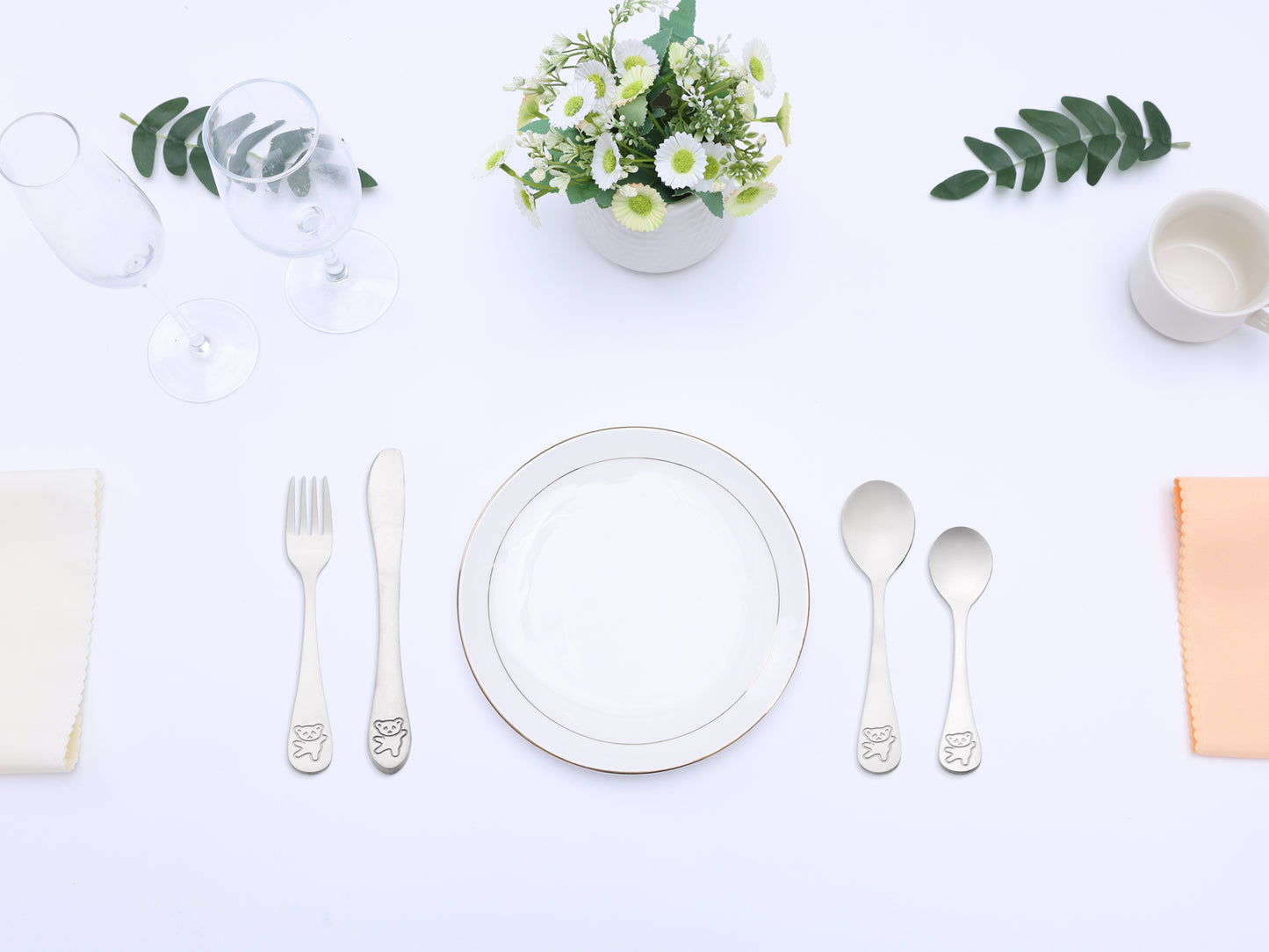 4 Pieces Flatware Set, Stainless Steel Silverware with Knife, Mirror Polished Cutlery Set