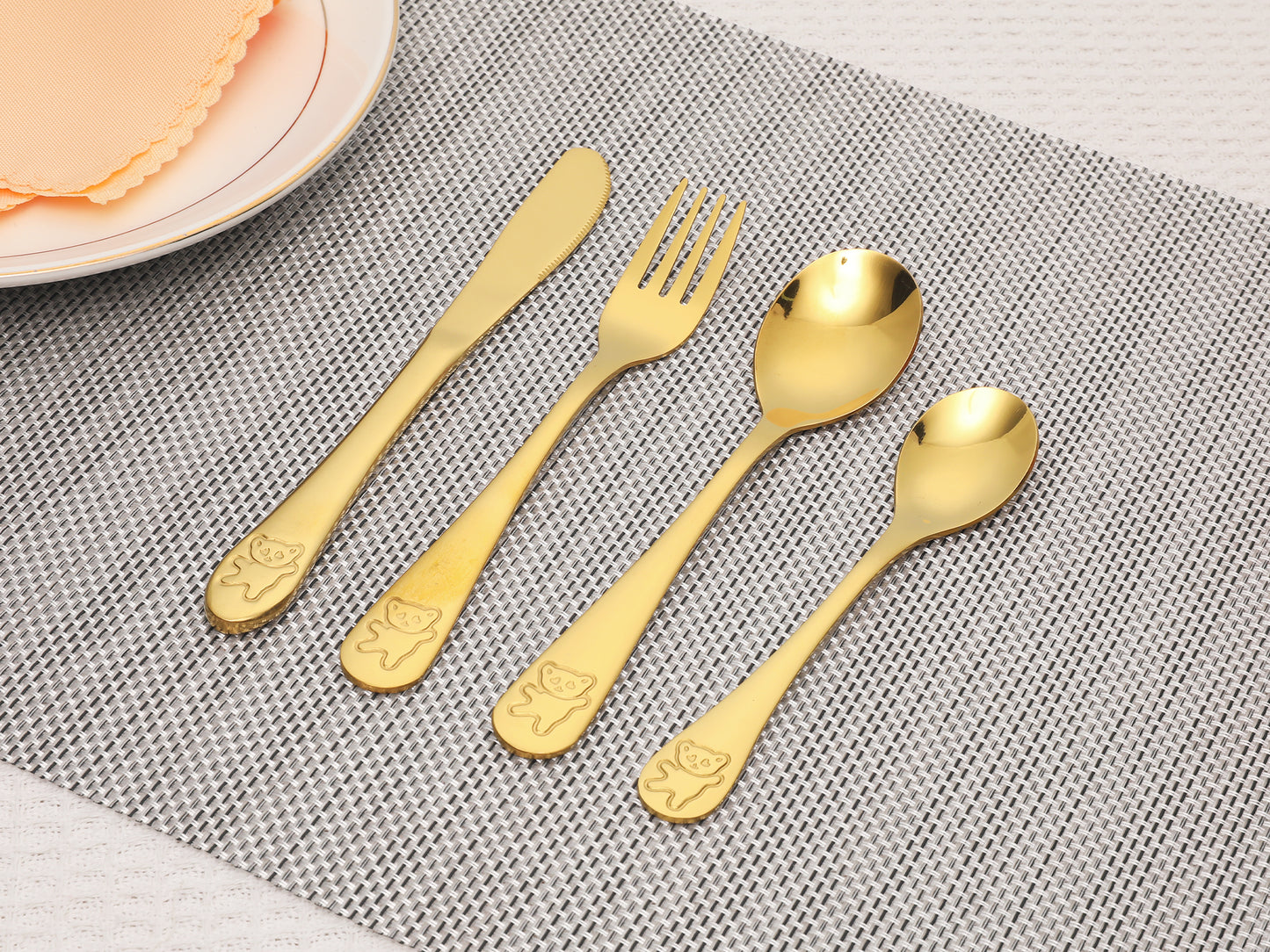 4 Pieces Flatware Set, Stainless Steel Silverware with Knife, Mirror Polished Cutlery Set
