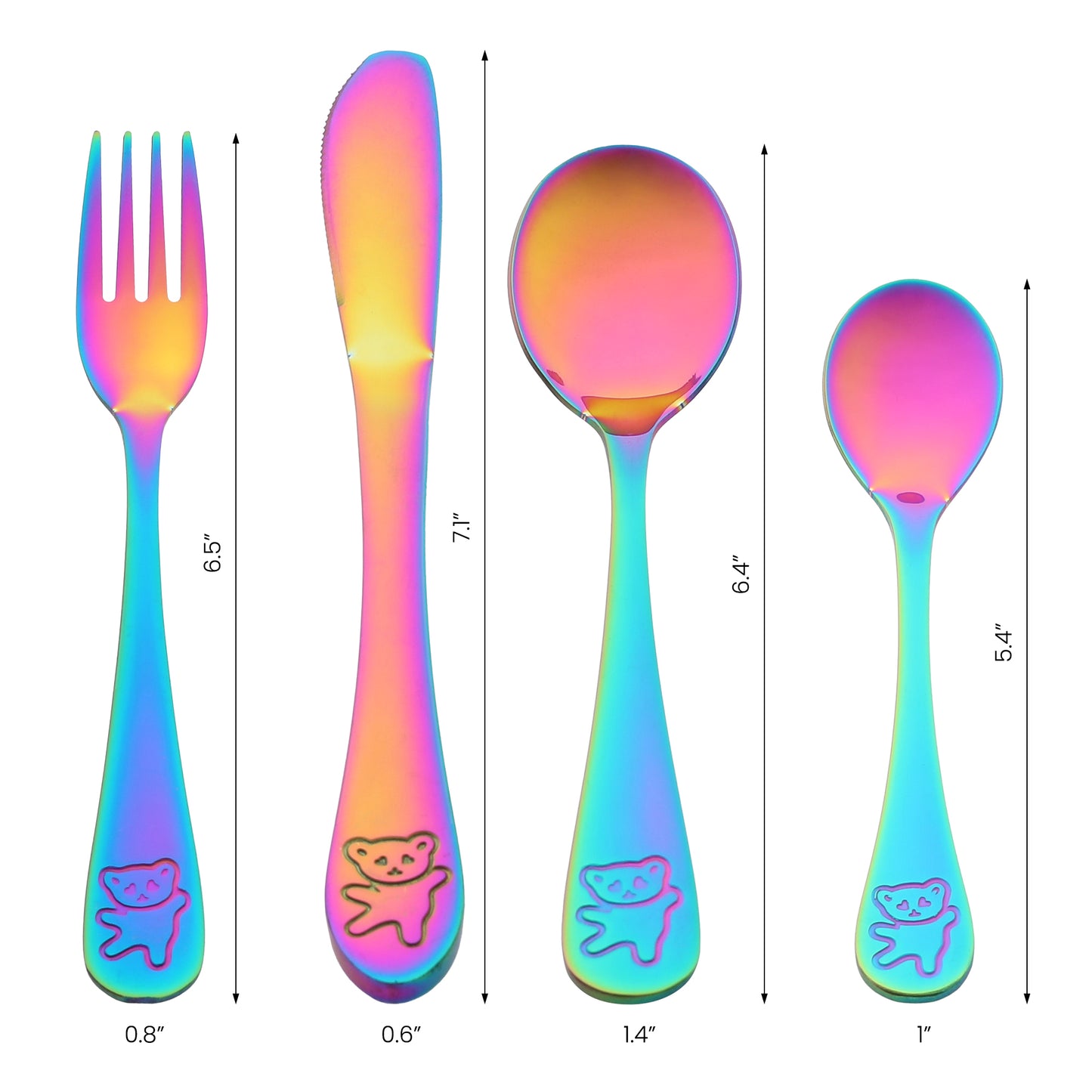 4 Pieces Flatware Set, Stainless Steel Silverware with Knife, Mirror Polished Cutlery Set