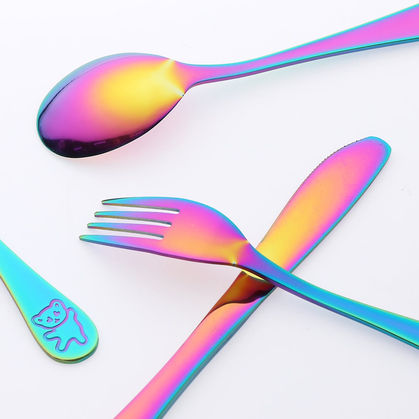 4 Pieces Flatware Set, Stainless Steel Silverware with Knife, Mirror Polished Cutlery Set