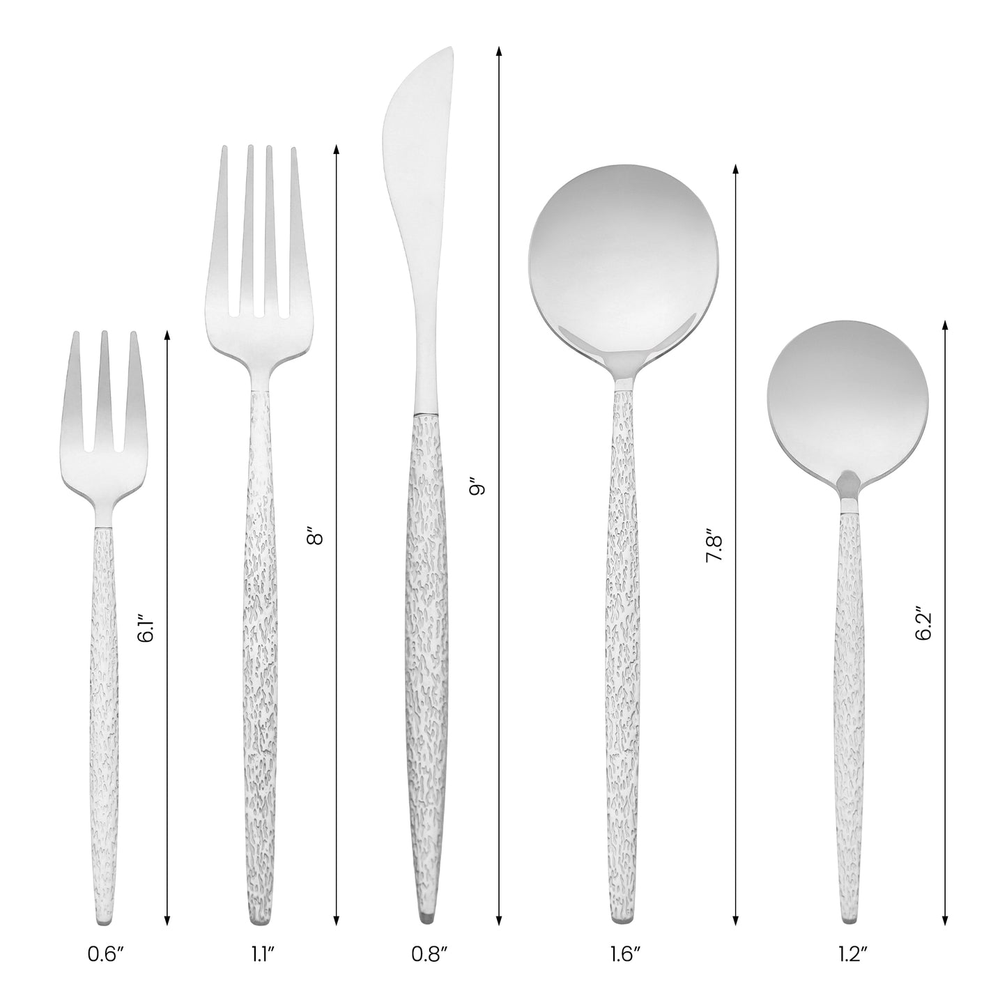 20 Pieces Silverware Set, Stainless Steel Flatware with Knife, Spoons and Forks Set