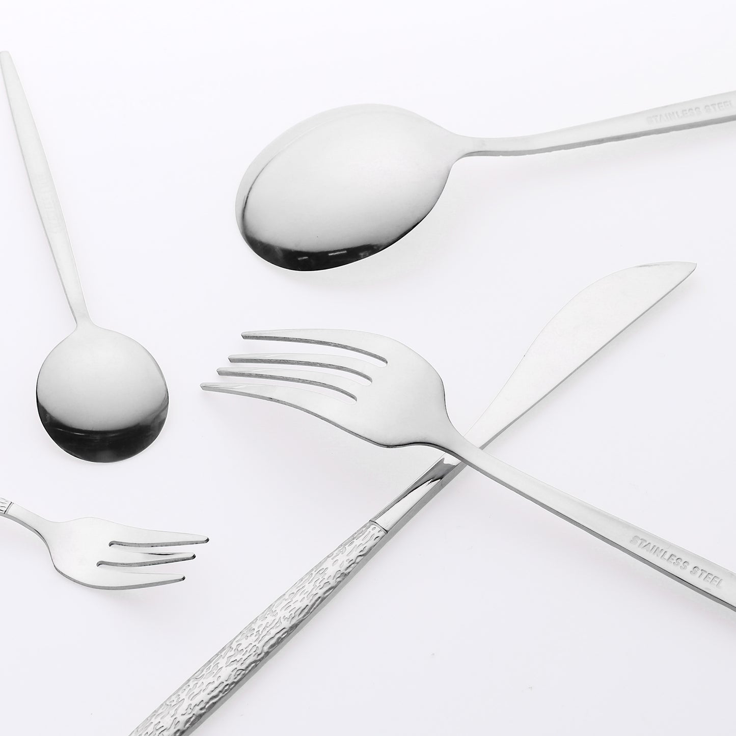 20 Pieces Silverware Set, Stainless Steel Flatware with Knife, Spoons and Forks Set