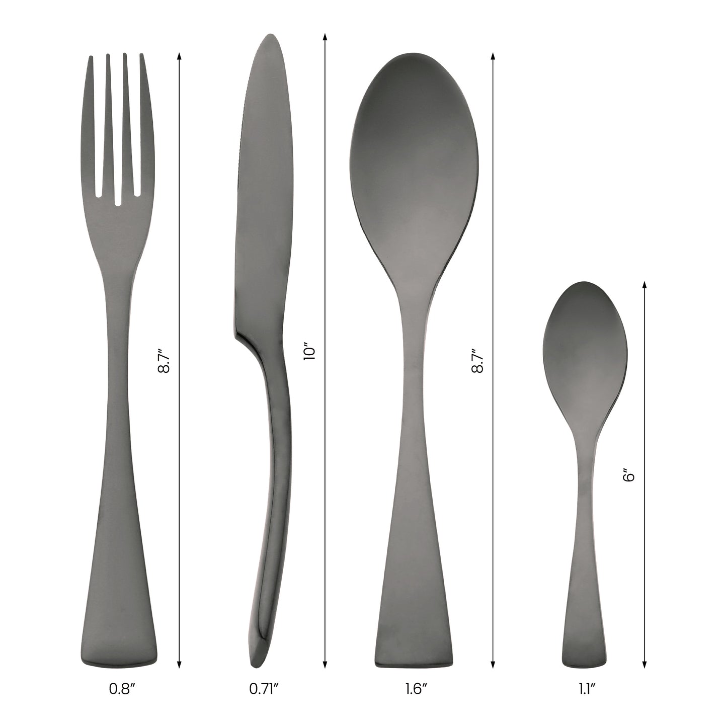 4 Pieces Silverware Set, Stainless Steel Flatware with Knife Cutlery Set