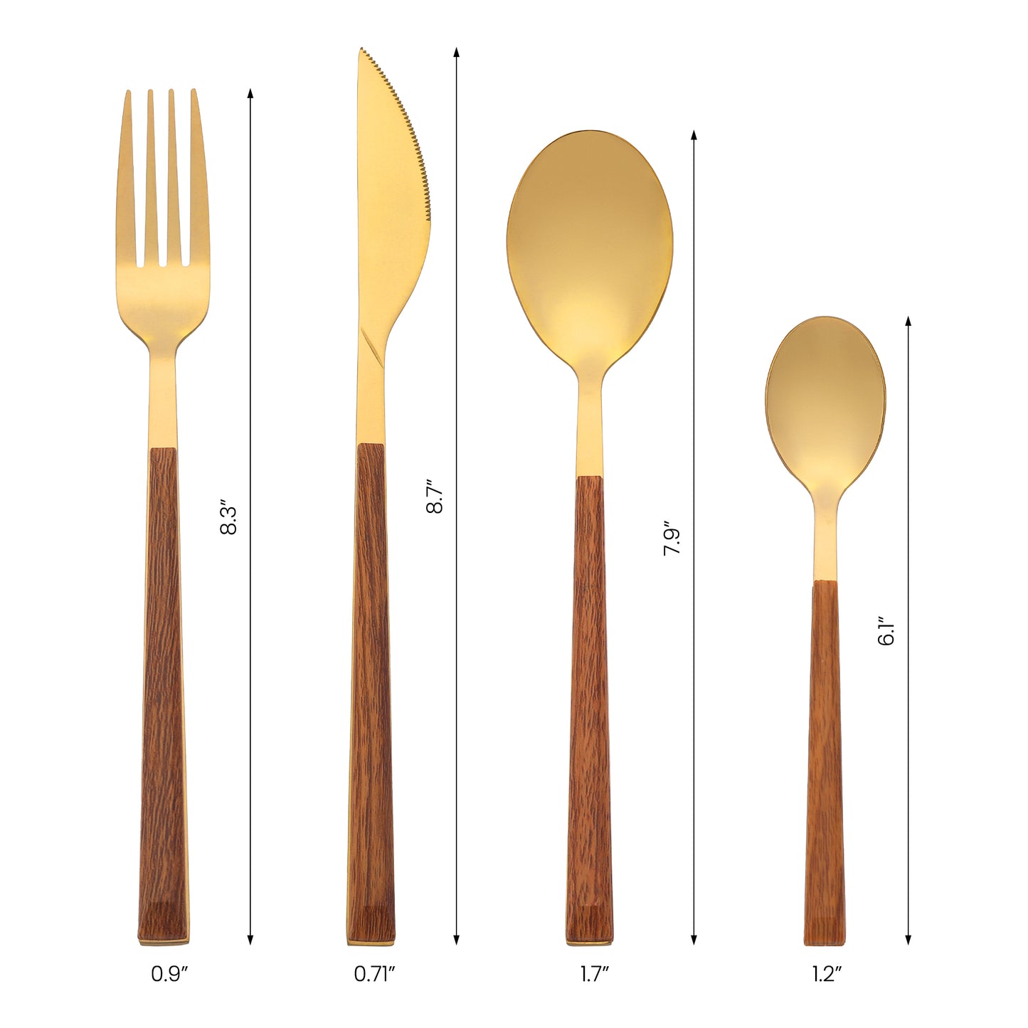 16 Pieces Silverware Set, Stainless Steel Flatware with Knife, Spoons and Forks