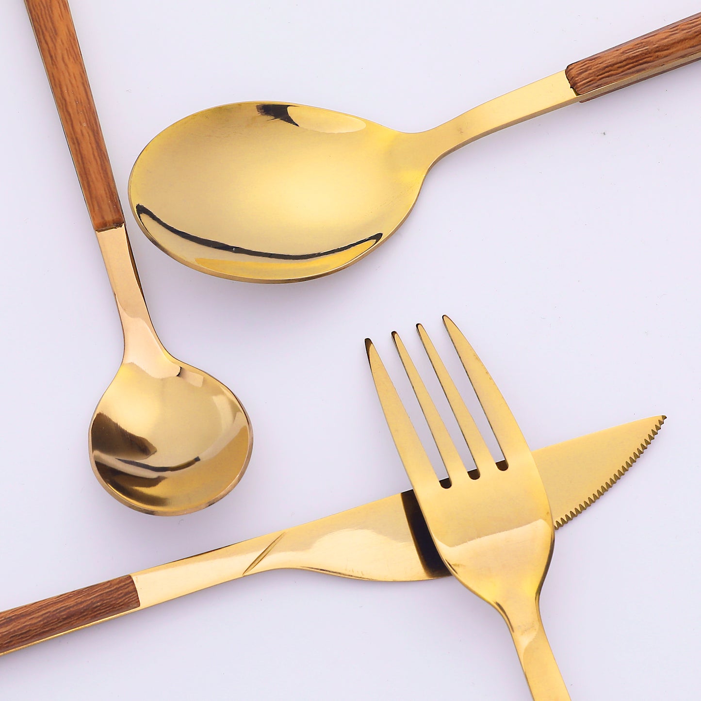 16 Pieces Silverware Set, Stainless Steel Flatware with Knife, Spoons and Forks