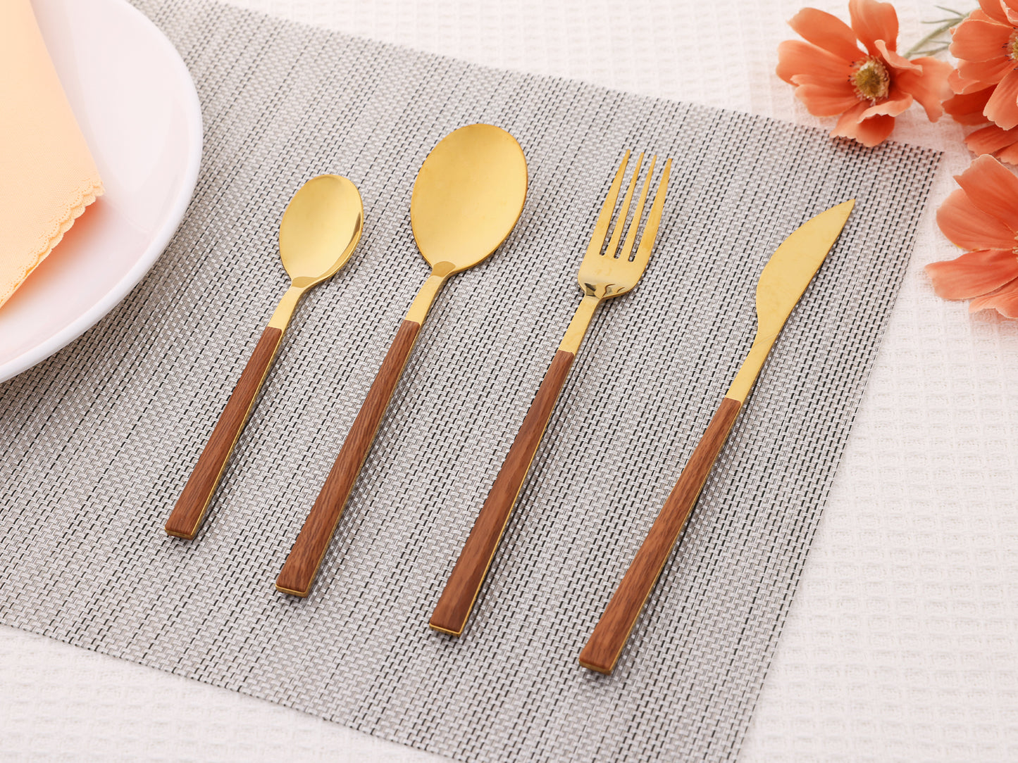 16 Pieces Silverware Set, Stainless Steel Flatware with Knife, Spoons and Forks