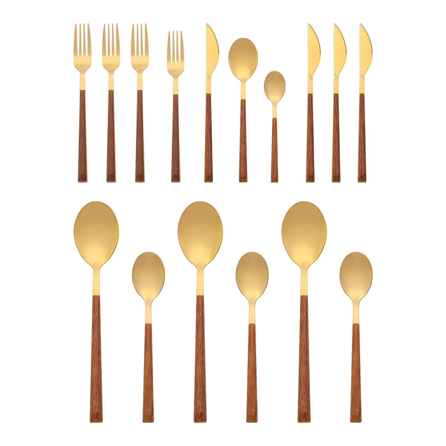 16 Pieces Silverware Set, Stainless Steel Flatware with Knife, Spoons and Forks