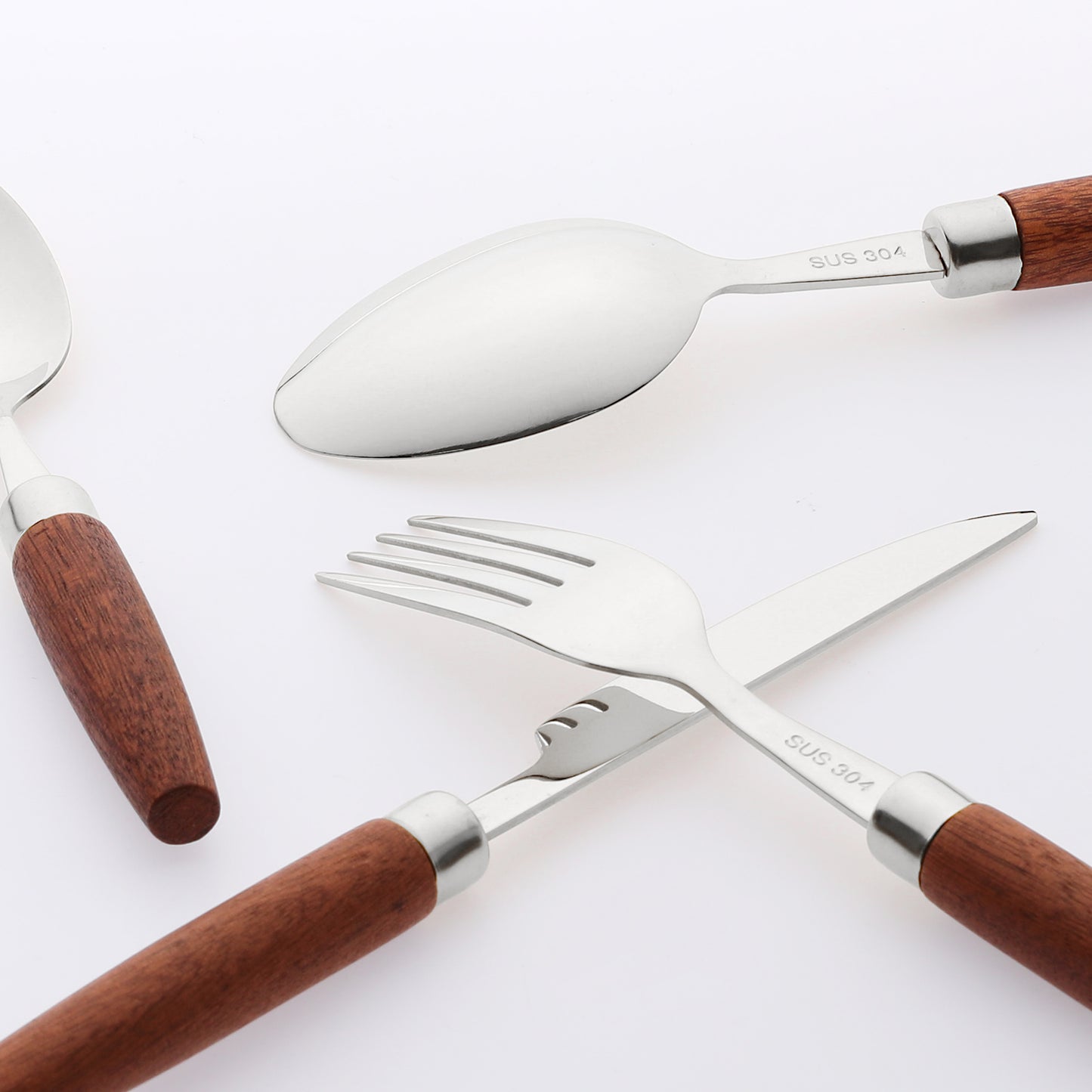 4 Pieces Flatware Set, Stainless Steel Silverware with Knife, Mirror Polished Cutlery Set