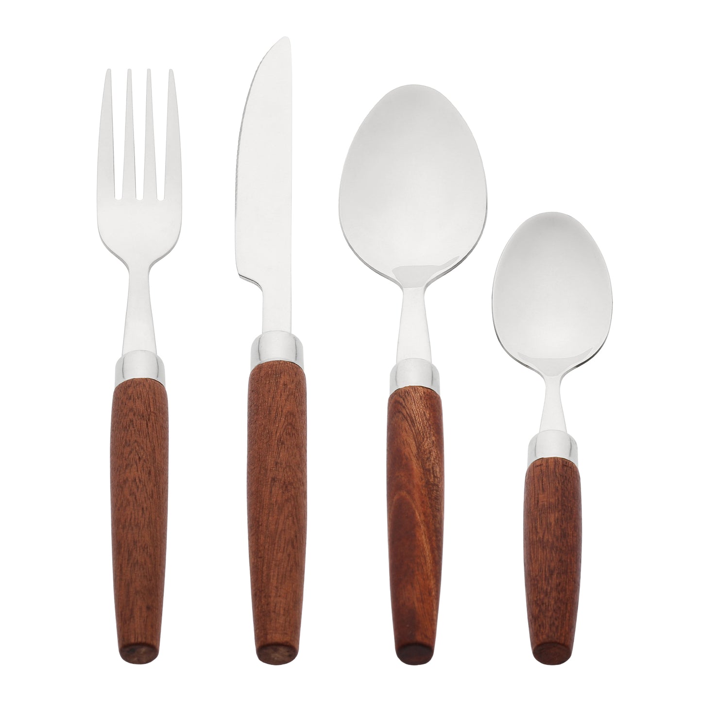 4 Pieces Flatware Set, Stainless Steel Silverware with Knife, Mirror Polished Cutlery Set
