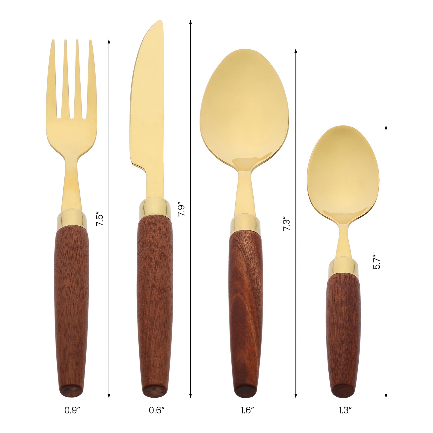 4 Pieces Flatware Set, Stainless Steel Silverware with Knife, Mirror Polished Cutlery Set