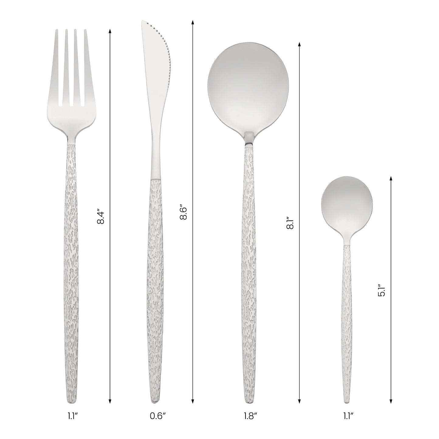 24 Pieces Silverware Set, Stainless Steel Flatware with Knife, Spoons and Fork