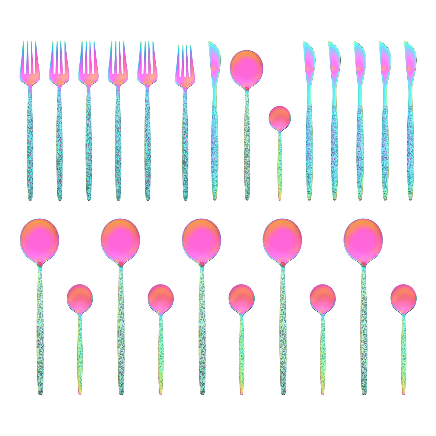 24 Pieces Silverware Set, Stainless Steel Flatware with Knife, Spoons and Fork