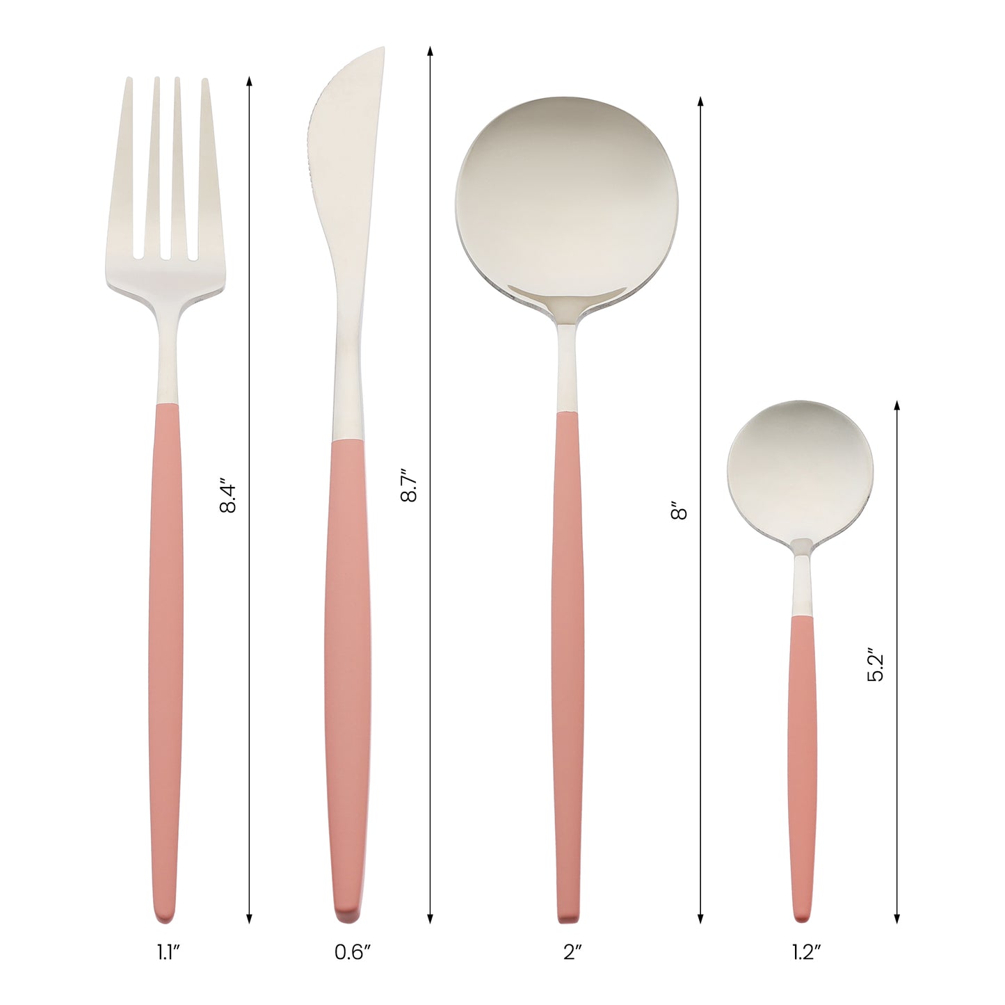 4 Pieces Silverware Set, Stainless Steel Flatware with Spoons and Forks Set