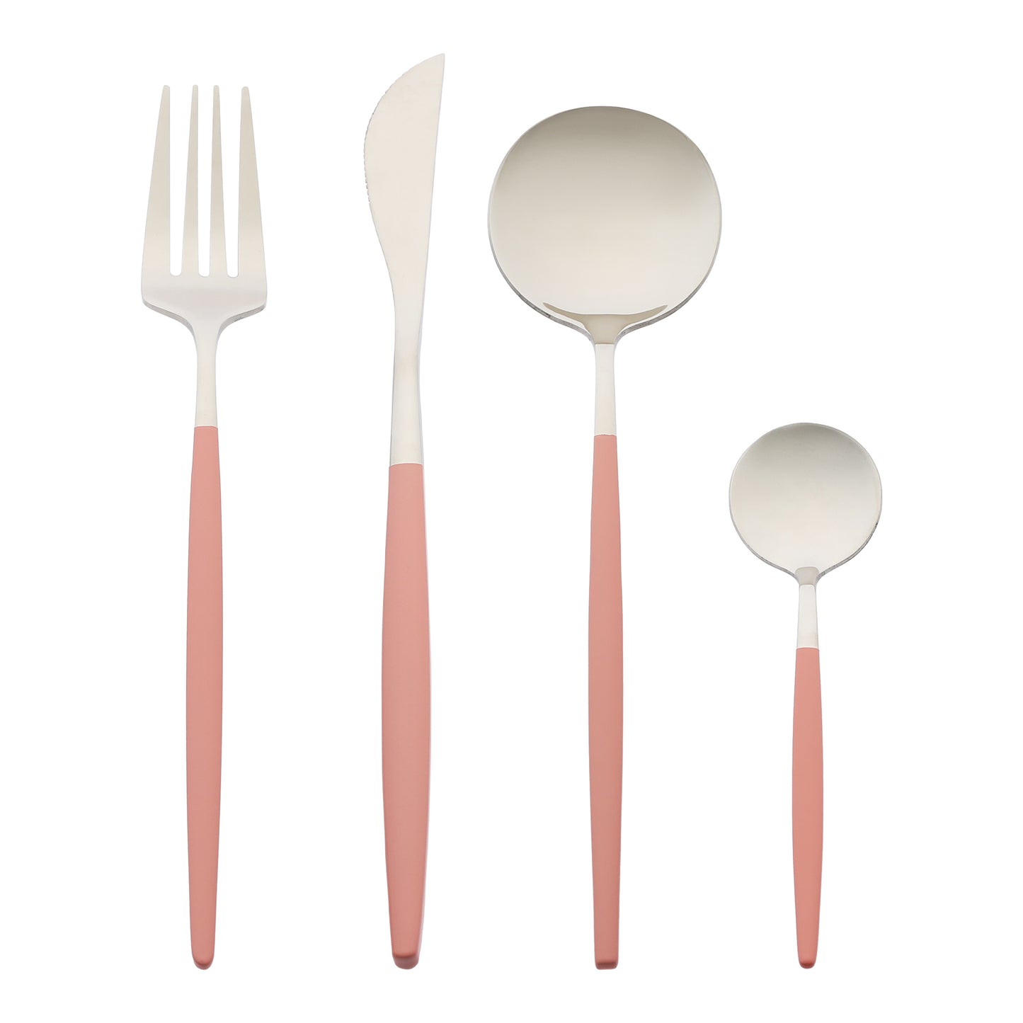 4 Pieces Silverware Set, Stainless Steel Flatware with Spoons and Forks Set