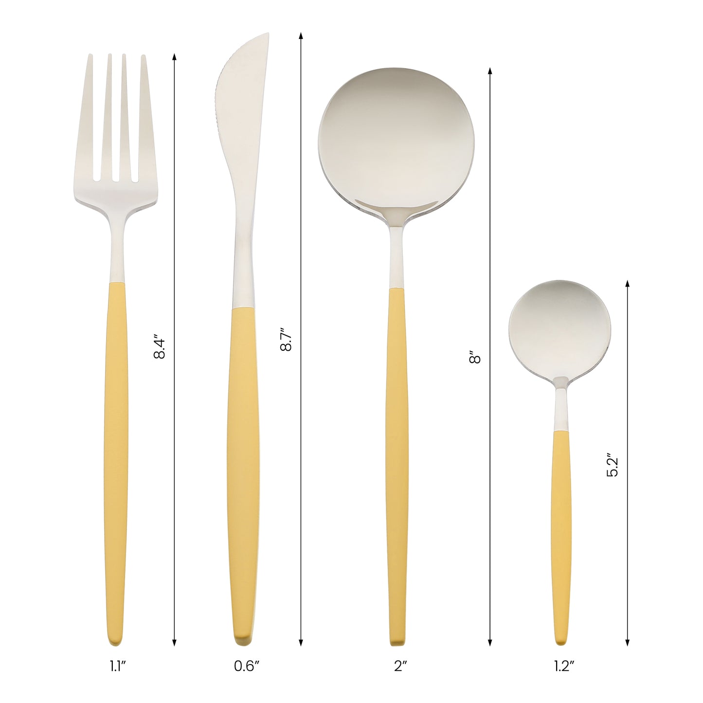 4 Pieces Silverware Set, Stainless Steel Flatware with Spoons and Forks Set