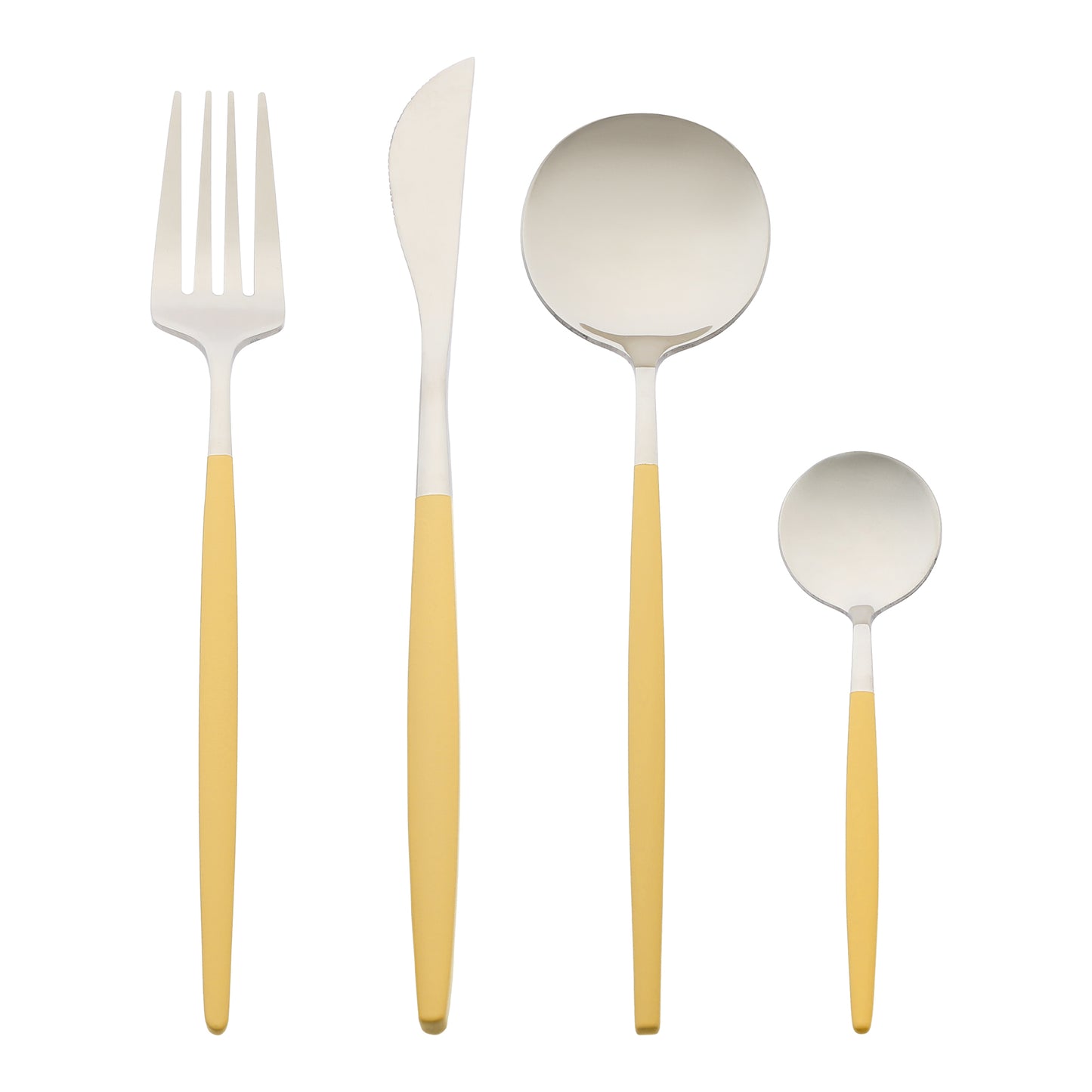 4 Pieces Silverware Set, Stainless Steel Flatware with Spoons and Forks Set