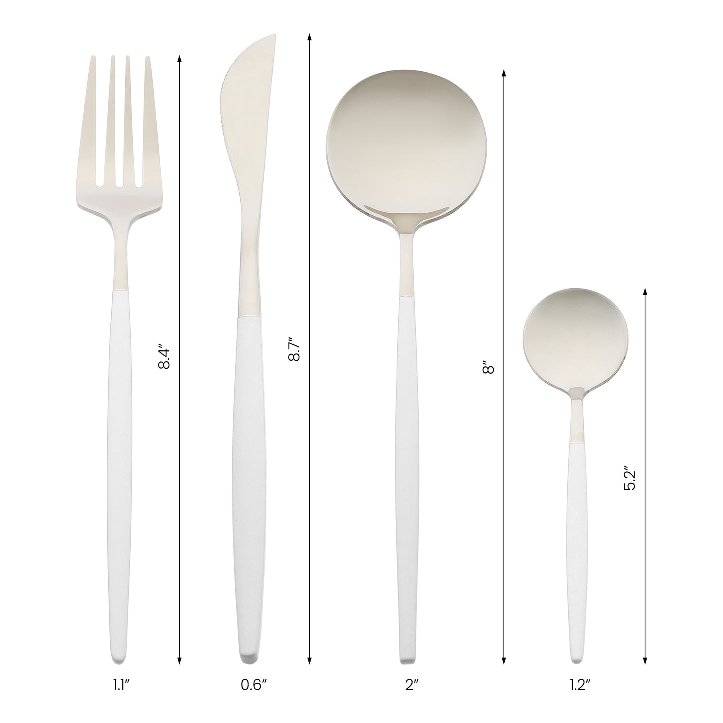 4 Pieces Silverware Set, Stainless Steel Flatware with Spoons and Forks Set