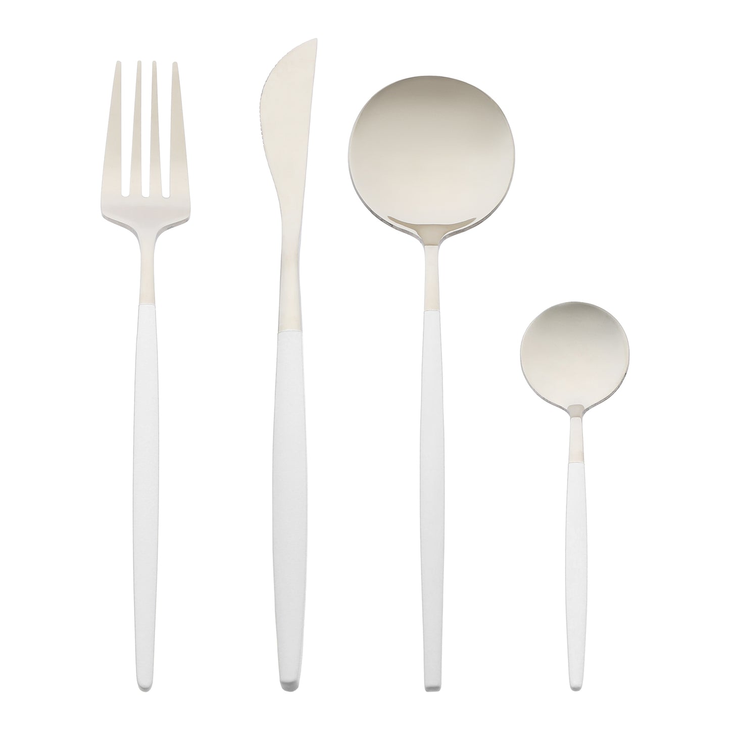4 Pieces Silverware Set, Stainless Steel Flatware with Spoons and Forks Set