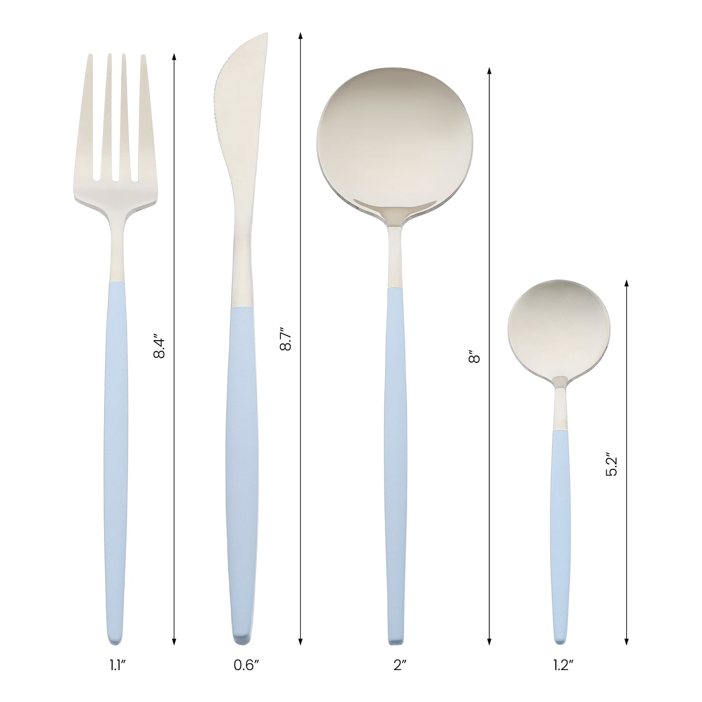 4 Pieces Silverware Set, Stainless Steel Flatware with Spoons and Forks Set