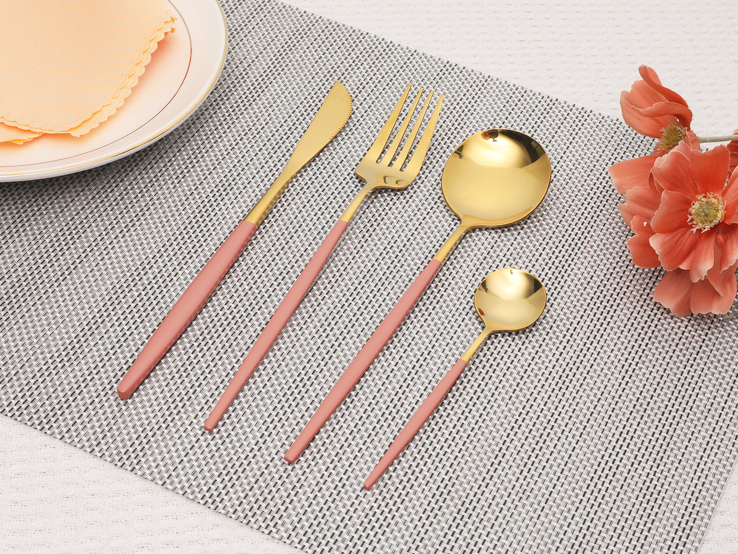 4 Pieces Silverware Set, Stainless Steel Flatware, Mirror Polished Cutlery Set