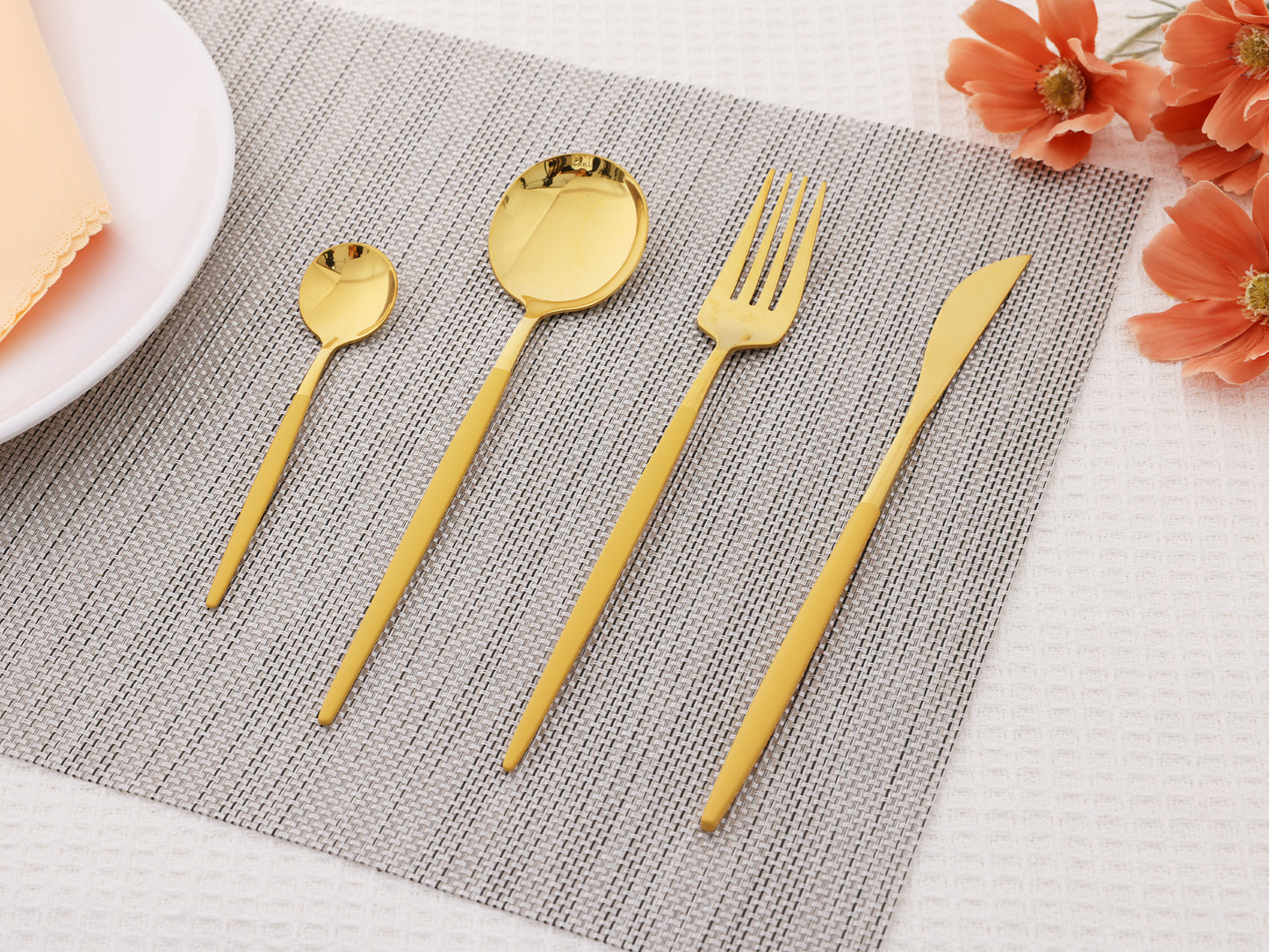 4 Pieces Silverware Set, Stainless Steel Flatware, Mirror Polished Cutlery Set