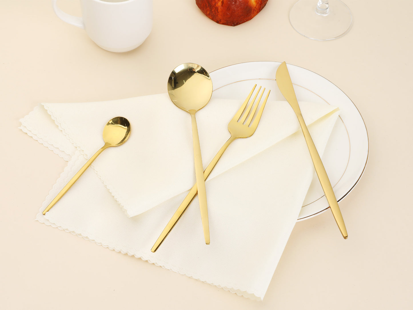 24 Pieces Silverware Set, Stainless Steel Flatware, Mirror Polished Cutlery Set