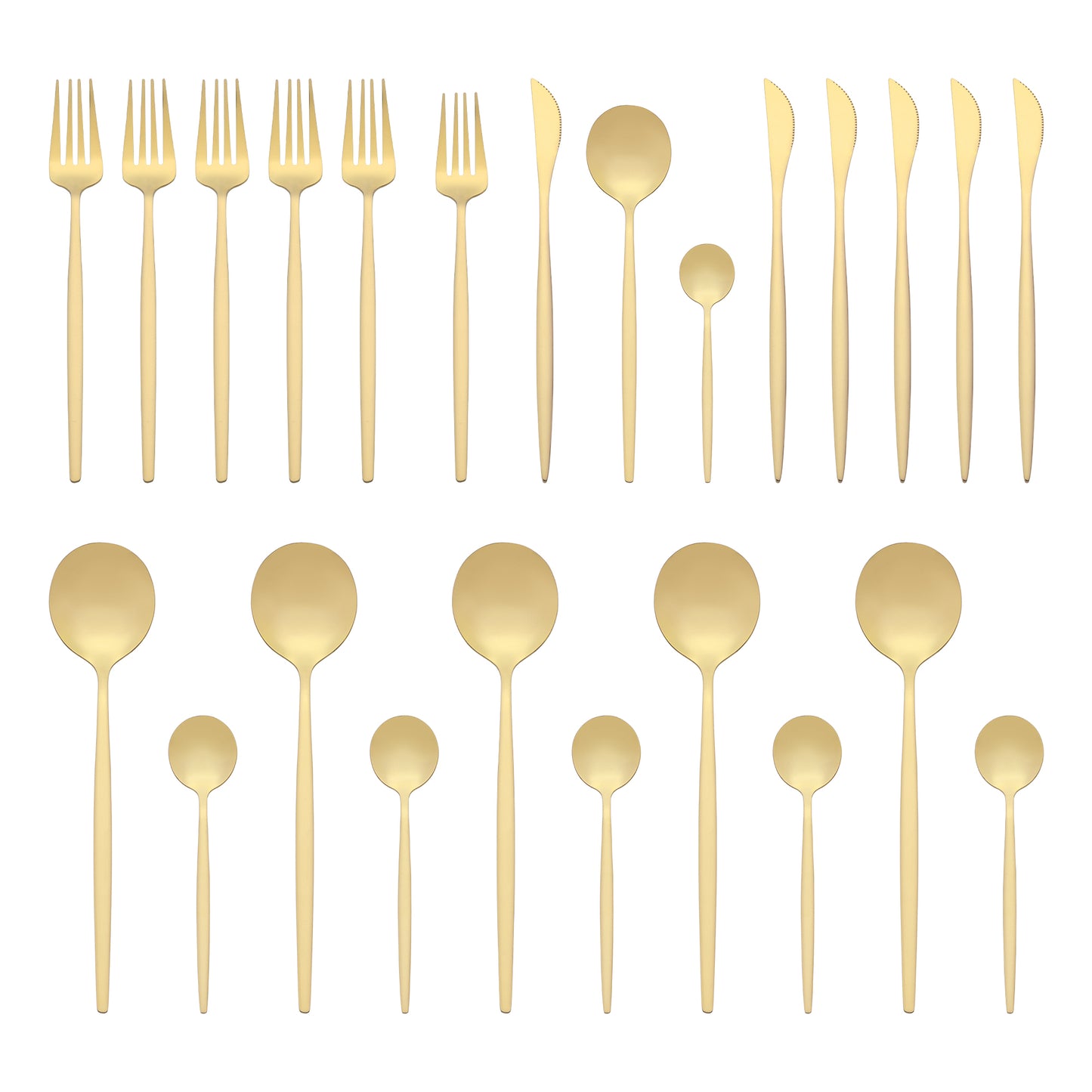 24 Pieces Silverware Set, Stainless Steel Flatware, Mirror Polished Cutlery Set